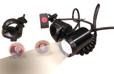 Halogen Bike Light: EXLIGHT 15W Bar-Mount Light Assembly without Battery