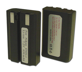Two Li-Ion Digital Camera Battery 7.2V, 650mAh for Nikon ENEL1