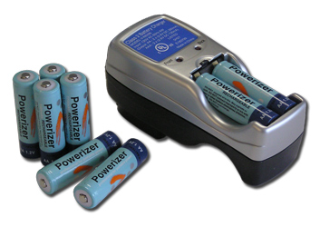  click here for more info on: CH-V6833B Auto-Off Compact Battery Charger + 8 AA 2300mAh NiMH Rechargeable Batteires