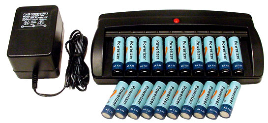 CH-V6988 10 Channels Smart charger + 20 pcs AA 2300 NiMH Batteries, Photographer Special!!