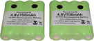 Two Powerizer 4.8V 700 mAh FRS Rechargeable Battery Packs fo