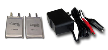  click here for more info on: 2 pcs Mini Prismatic Polymer Li-Ion Battery,3.7V, 750mAh + smart charger combo