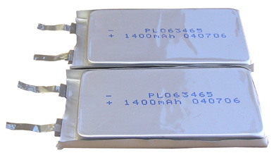 click here for more info on: 2 pcs Prismatic Polymer Li-Ion Cell, 3.7V, 1400mAh, (65x34x6t mm) for Hobby and R&D